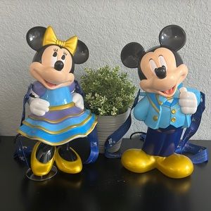 NEW Mickey and Minnie 50th Anniversary sippy cup and popcorn bucket